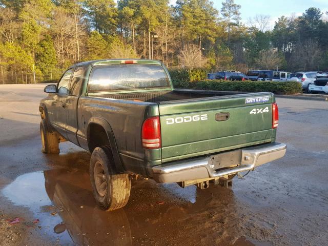 1B7GG22N9YS512581 - 2000 DODGE DAKOTA GREEN photo 3