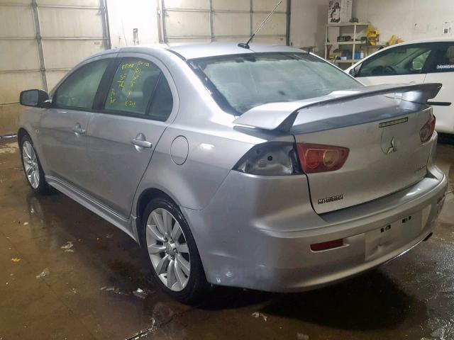 JA3AU86UX8U040140 - 2008 MITSUBISHI LANCER GTS SILVER photo 3