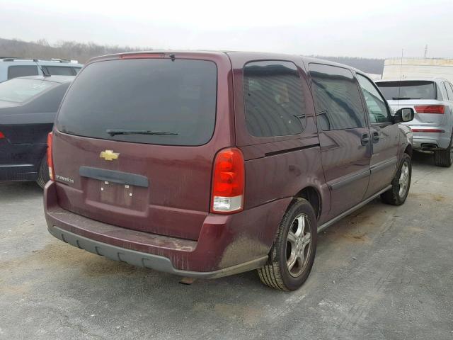 1GNDV23157D180332 - 2007 CHEVROLET UPLANDER L MAROON photo 4