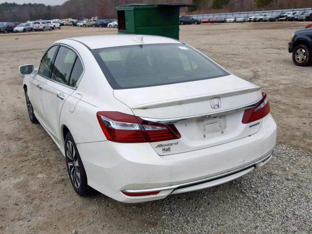 JHMCR6F37HC003123 - 2017 HONDA ACCORD HYB WHITE photo 3