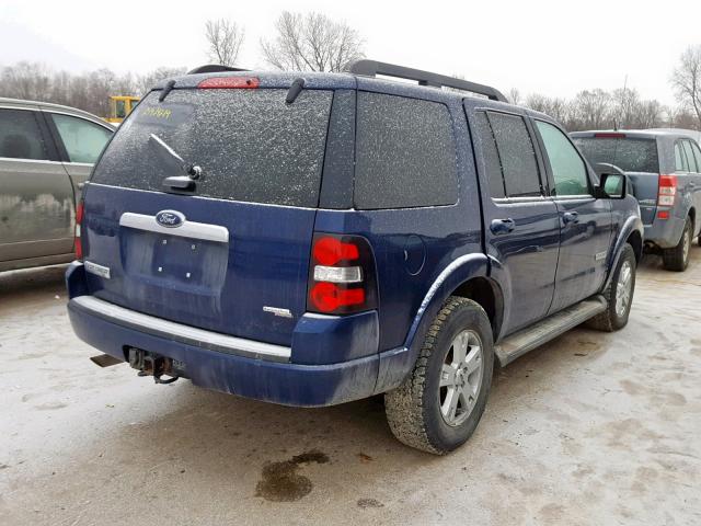 1FMEU73837UB70727 - 2007 FORD EXPLORER X BLUE photo 4