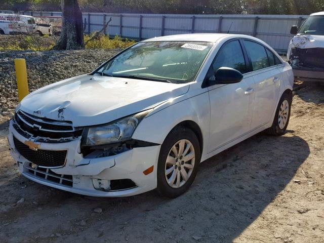 1G1PD5SH7B7296897 - 2011 CHEVROLET CRUZE LS WHITE photo 2