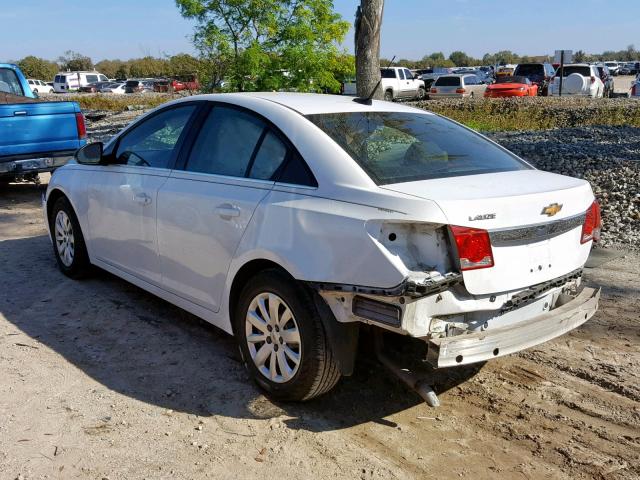 1G1PD5SH7B7296897 - 2011 CHEVROLET CRUZE LS WHITE photo 3