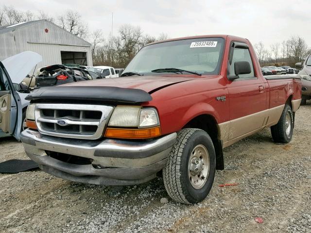 1FTYR10U4WUB77654 - 1998 FORD RANGER RED photo 2