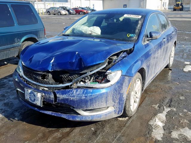 1C3CCCAB1FN692761 - 2015 CHRYSLER 200 LIMITE BLUE photo 2