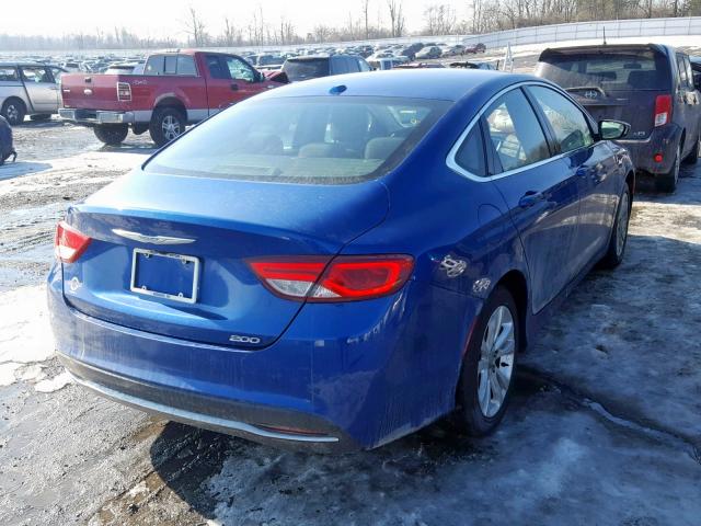 1C3CCCAB1FN692761 - 2015 CHRYSLER 200 LIMITE BLUE photo 4