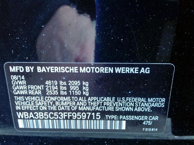 WBA3B5C53FF959715 - 2015 BMW 328 XI SUL BLACK photo 8