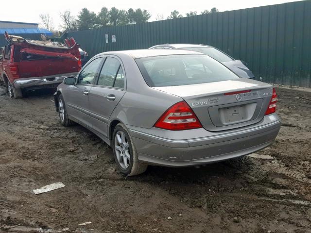 WDBRF92H47F892949 - 2007 MERCEDES-BENZ C 280 4MAT GRAY photo 3