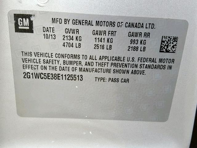 2G1WC5E38E1125513 - 2014 CHEVROLET IMPALA LIM SILVER photo 10