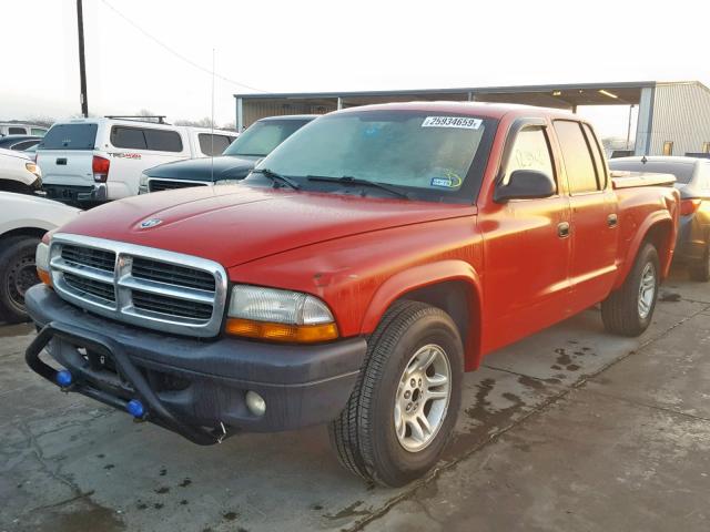 1D7HL38K94S628592 - 2004 DODGE DAKOTA QUA RED photo 2