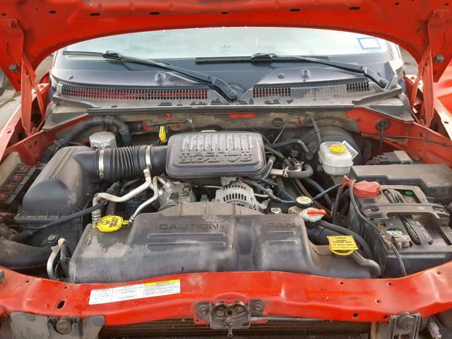 1D7HL38K94S628592 - 2004 DODGE DAKOTA QUA RED photo 7