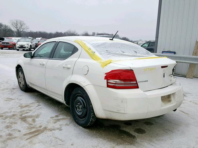 1B3CC4FB1AN173116 - 2010 DODGE AVENGER SX WHITE photo 3