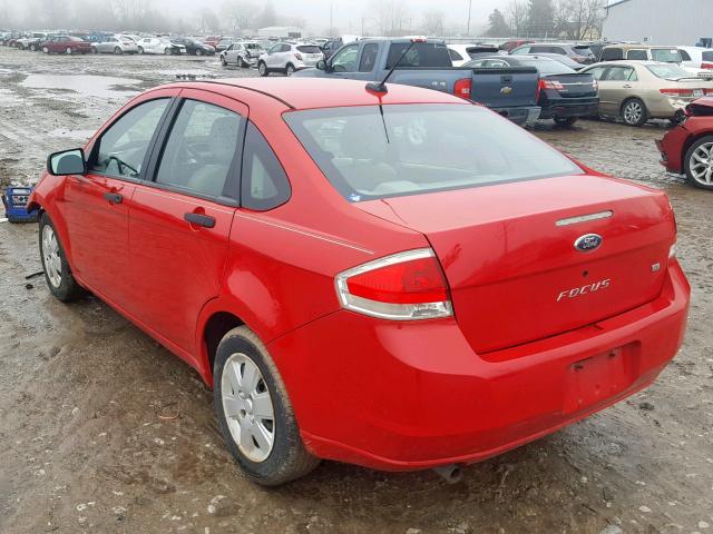 1FAHP34N58W154580 - 2008 FORD FOCUS S/SE RED photo 3