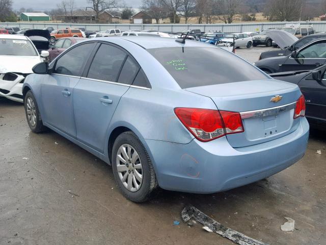 1G1PD5SH0B7244513 - 2011 CHEVROLET CRUZE LS BLUE photo 3