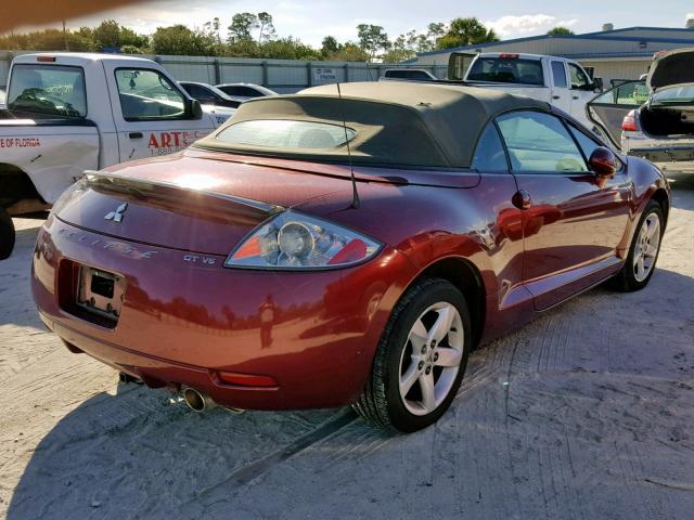 4A3AL35T27E028201 - 2007 MITSUBISHI ECLIPSE SP BURGUNDY photo 4