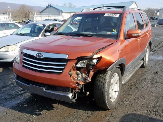 KNDJH741495023919 - 2009 KIA BORREGO LX ORANGE photo 2