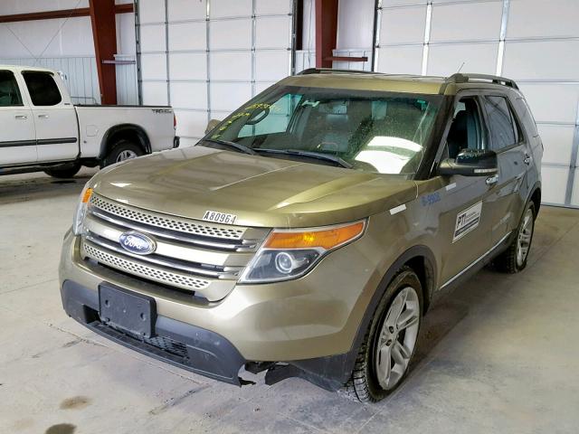 1FM5K8F83DGA80964 - 2013 FORD EXPLORER L GREEN photo 2