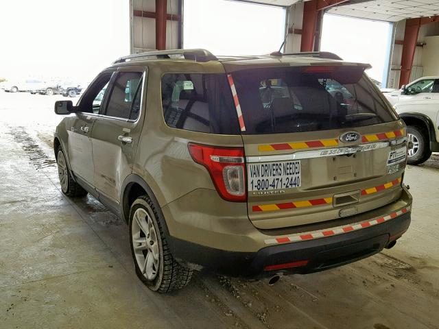 1FM5K8F83DGA80964 - 2013 FORD EXPLORER L GREEN photo 3