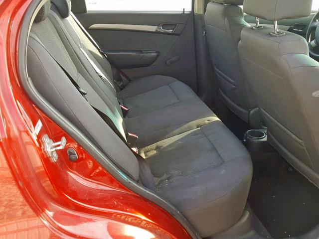 KL1TD56E79B665200 - 2009 CHEVROLET AVEO LS RED photo 6