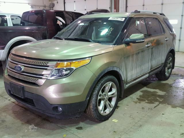 1FMHK8F85CGA83358 - 2012 FORD EXPLORER L GREEN photo 2