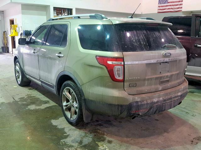 1FMHK8F85CGA83358 - 2012 FORD EXPLORER L GREEN photo 3