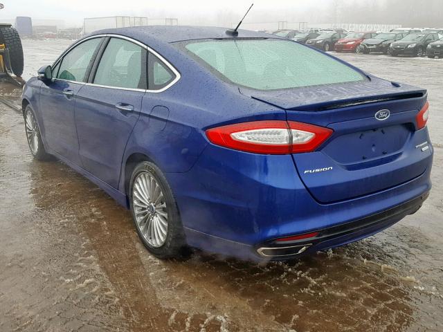 3FA6P0K93DR207639 - 2013 FORD FUSION TIT BLUE photo 3