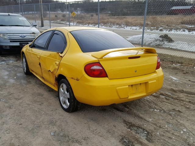 1B3ES76F64D618315 - 2004 DODGE NEON R/T YELLOW photo 3