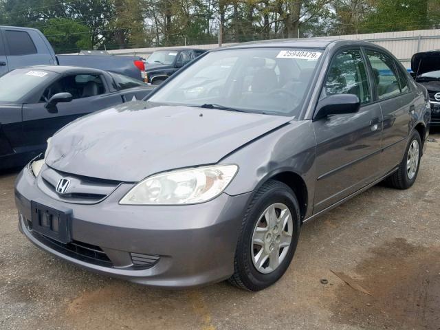 2HGES164X5H587019 - 2005 HONDA CIVIC DX GRAY photo 2