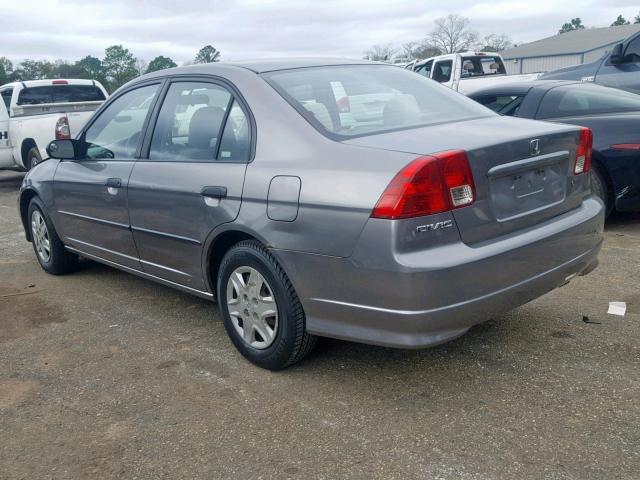 2HGES164X5H587019 - 2005 HONDA CIVIC DX GRAY photo 3