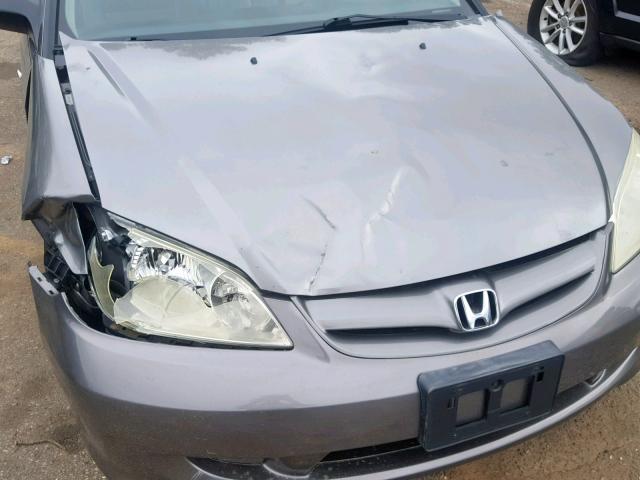 2HGES164X5H587019 - 2005 HONDA CIVIC DX GRAY photo 9