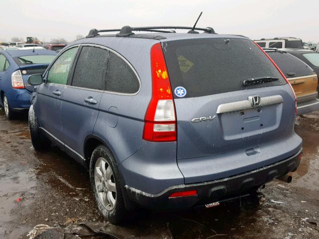 JHLRE38727C026591 - 2007 HONDA CR-V EXL BLUE photo 3