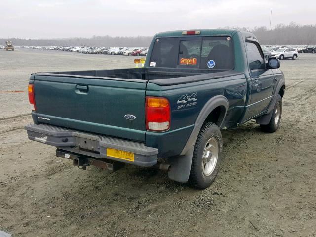 1FTYR11X4WTA74989 - 1998 FORD RANGER GREEN photo 4