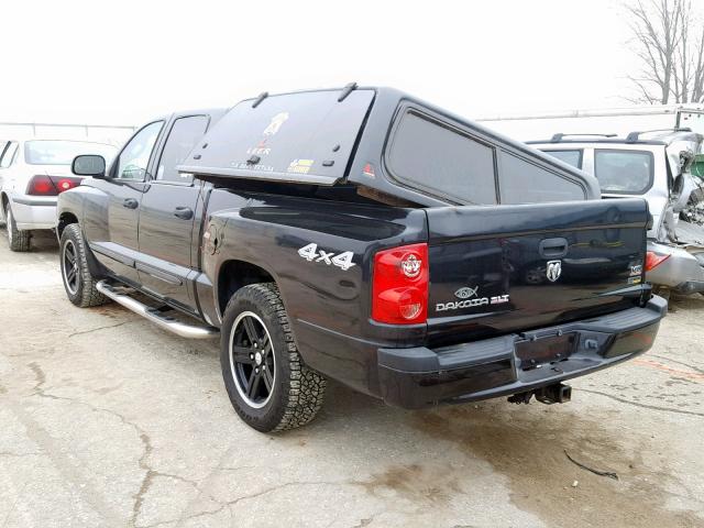 1D7HW48P67S171589 - 2007 DODGE DAKOTA QUA BLACK photo 3