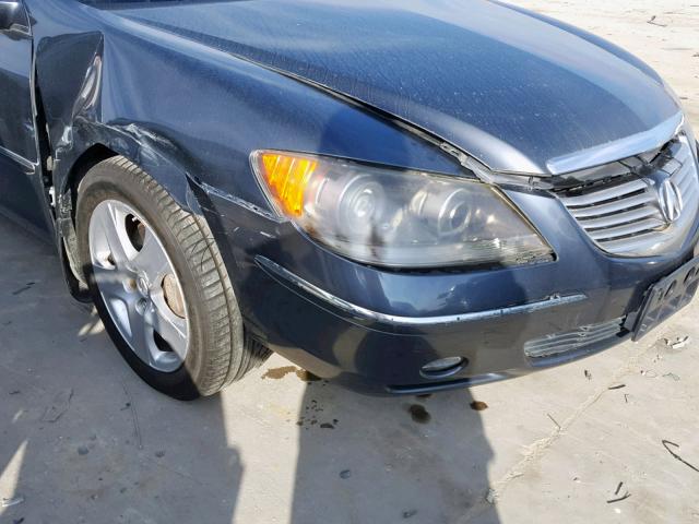 JH4KB16555C005856 - 2005 ACURA RL BLACK photo 9