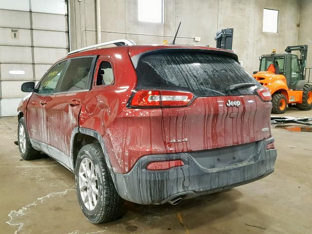 1C4PJMCB8EW248324 - 2014 JEEP CHEROKEE L RED photo 3