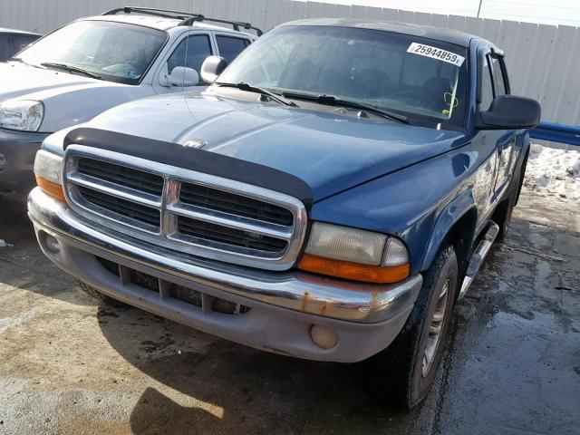 1B7HG48N62S615407 - 2002 DODGE DAKOTA QUA BLUE photo 2