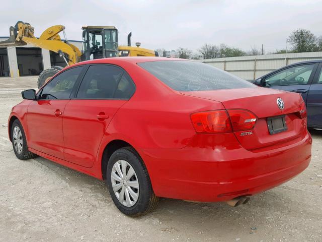 3VW2K7AJ3DM394659 - 2013 VOLKSWAGEN JETTA BASE 红色 照片 3