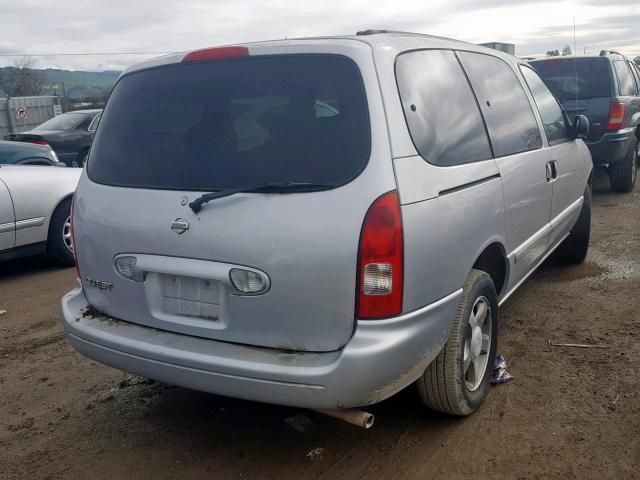 4N2ZN15T31D807699 - 2001 NISSAN QUEST GXE SILVER photo 4