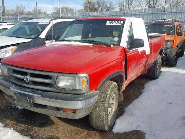 4F4DR17X4VTM18431 - 1997 MAZDA B4000 CAB RED photo 2