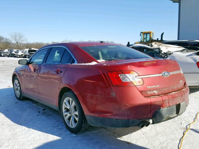 1FAHP2EW0BG102664 - 2011 FORD TAURUS SEL RED photo 3