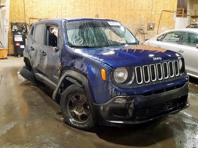 ZACCJBAH0HPF07027 - 2017 JEEP RENEGADE S ლურჯი ფოტო 1