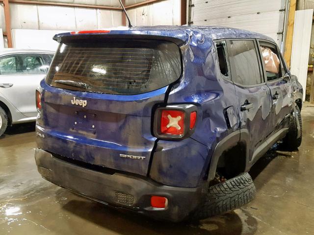 ZACCJBAH0HPF07027 - 2017 JEEP RENEGADE S ლურჯი ფოტო 4