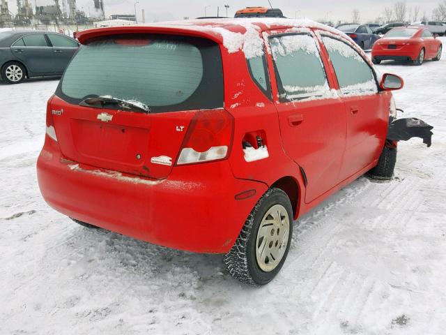 KL1TG65607B700888 - 2007 CHEVROLET AVEO LT RED photo 4