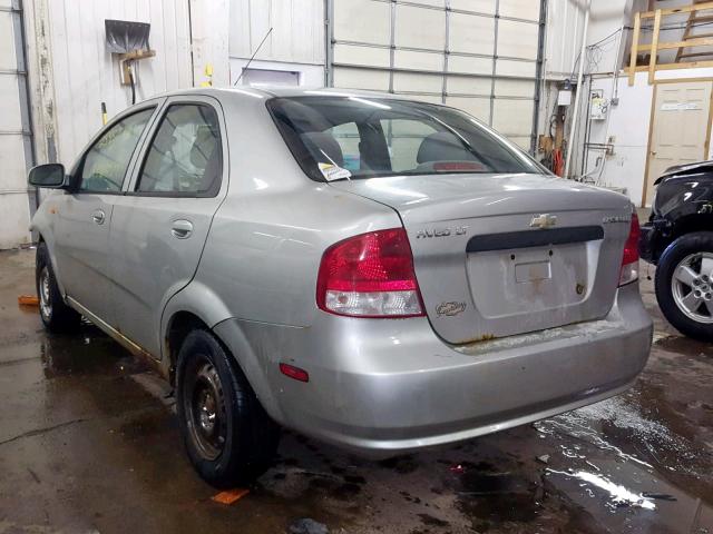 KL1TD52624B271501 - 2004 CHEVROLET AVEO SILVER photo 3