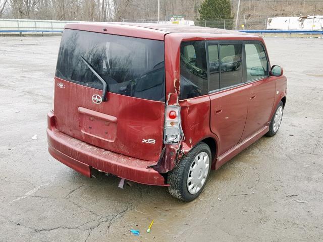 JTLKT324164064376 - 2006 TOYOTA SCION XB წითელი ფოტო 4