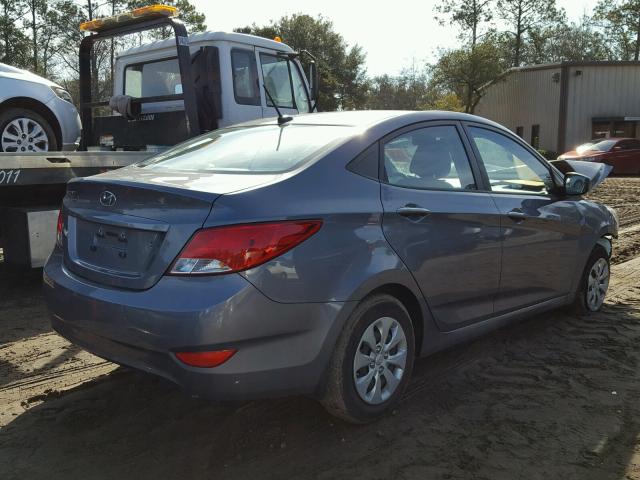 KMHCT4AE6GU092610 - 2016 HYUNDAI ACCENT SE GRAY photo 4