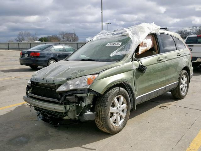 JHLRE38778C055568 - 2008 HONDA CR-V EXL GREEN photo 2