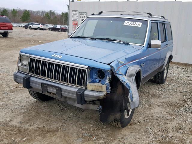 1J4FJ58S5NL217764 - 1992 JEEP CHEROKEE L BLUE photo 2