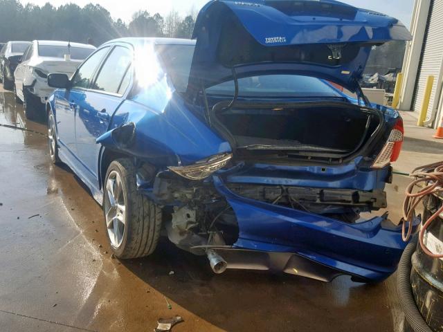 3FAHP0KC6BR272146 - 2011 FORD FUSION SPO BLUE photo 3