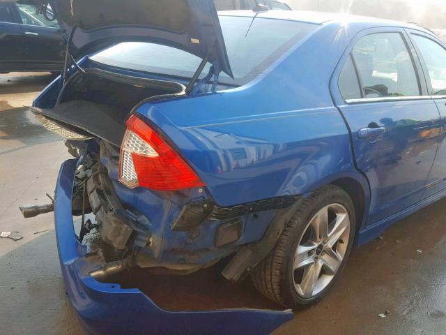 3FAHP0KC6BR272146 - 2011 FORD FUSION SPO BLUE photo 9